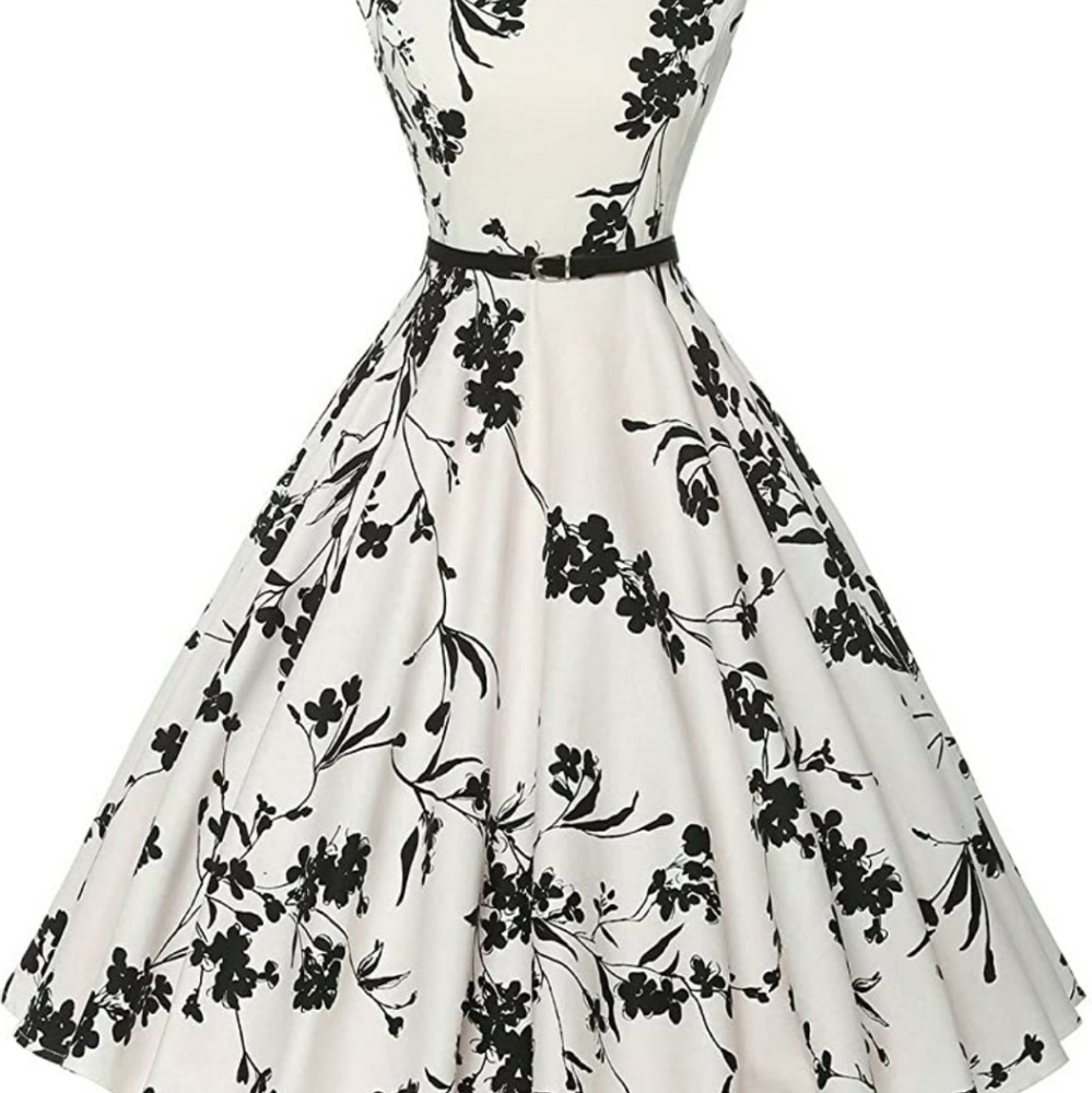 Boatneck Sleeveless Vintage Tea Dress